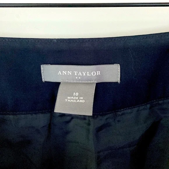 EUC Ann Taylor Navy and White pleated skirt - size 10 - Picture 3 of 3
